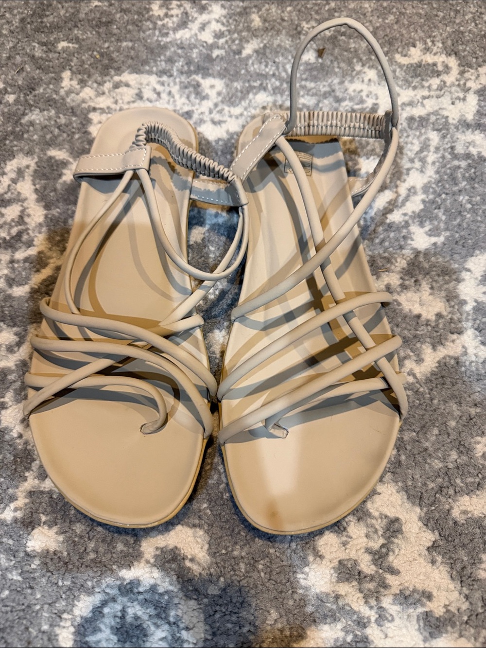 Strappy Sandals in Beige